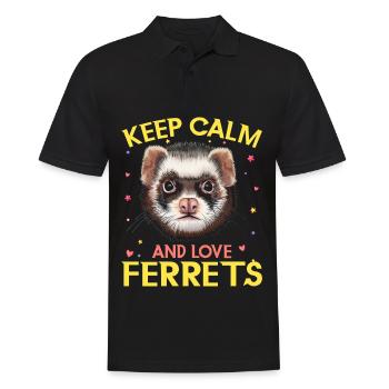 Frettchen - Männer Poloshirt - Schwarz - Vorne - Kai (181cm)