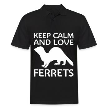 Ferret Paws Frettchenliebhaber-kleidung Für Männer - Männer Poloshirt - Schwarz - Vorne - Kai (181cm)