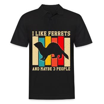 Ferret Paws Frettchenliebhaber-kleidung Für Männer - Männer Poloshirt - Schwarz - Vorne - Kai (181cm)