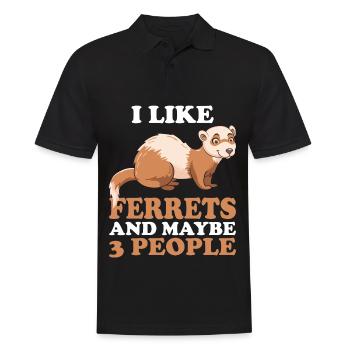 Frettchen Ich Mag Frettchen - Männer Poloshirt - Schwarz - Vorne - Kai (181cm)