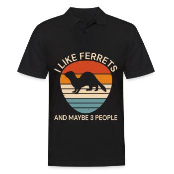 Vintage ferret I like ferrets - Men's Polo Shirt - black - Front - Kai (181cm)