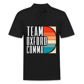 Team Oxford Comma Grammar Police Englischlehrer - Männer Poloshirt - Schwarz - Vorne - Kai (181cm)