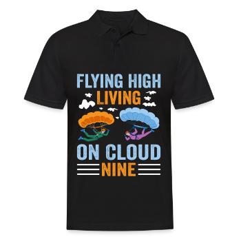 Skydiving Skydiving - Men's Polo Shirt - black - Front - Kai (181cm)