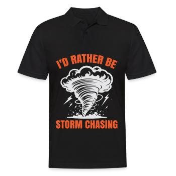 Je préférerais être Storm Chasing Tornado Hurricane - Polo Homme - noir - Devant - Kai (181cm)