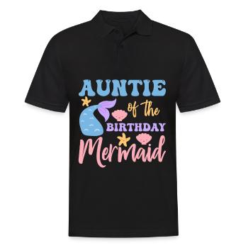 Tante Des Geburtstags-meerjungfrau-designs - Männer Poloshirt - Schwarz - Vorne - Kai (181cm)