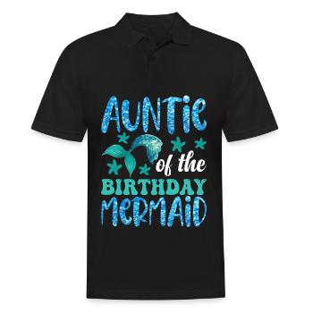 Tante Des Geburtstags-meerjungfrau-designs - Männer Poloshirt - Schwarz - Vorne - Kai (181cm)