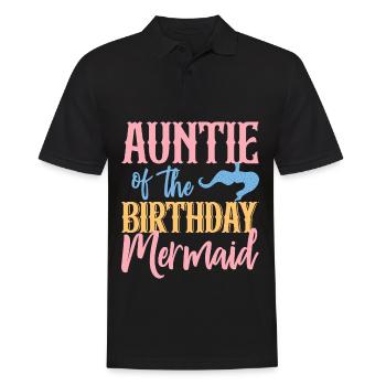 Tante Des Geburtstags-meerjungfrau-designs - Männer Poloshirt - Schwarz - Vorne - Kai (181cm)