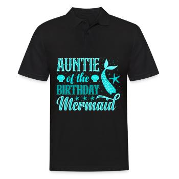 Tante Des Geburtstags-meerjungfrau-designs - Männer Poloshirt - Schwarz - Vorne - Kai (181cm)