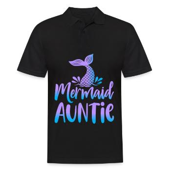 Mermaid Squad Security Auntie Theme Design - Men's Polo Shirt - black - Front - Kai (181cm)