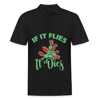 Wenn Es Fliegt, Stirbt Es Fleischfressendes - Männer Poloshirt - Schwarz - Vorne - Kai (181cm)