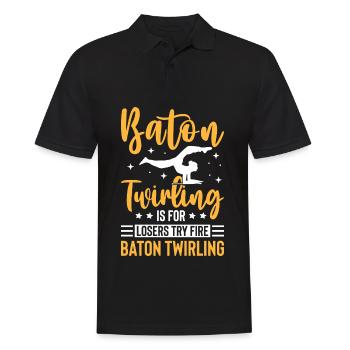 Baton Twirler Enthusiasts Embrace Spin - Men's Polo Shirt - black - Front - Kai (181cm)