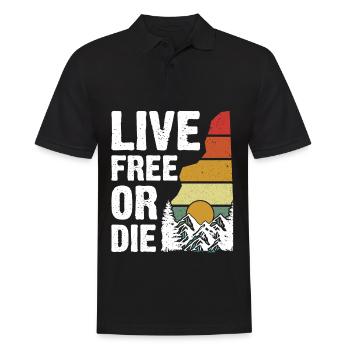 Vivre libre ou mourir rétro Nature Vintage nouveau - Polo Homme - noir - Devant - Kai (181cm)
