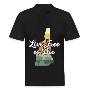 Vivre libre ou mourir rétro Nature Vintage nouveau - Polo Homme - noir - Devant - Kai (181cm)