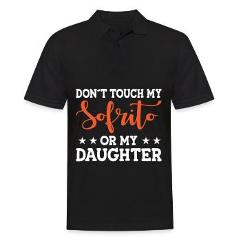 Design « Ne touchez pas à mon Sofrito ou à ma fille » - Polo Homme - noir - Devant - Kai (181cm)