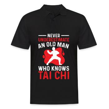 Art du Tai Chi pour les grands-pères, art martial Tai Chi - Polo Homme - noir - Devant - Kai (181cm)