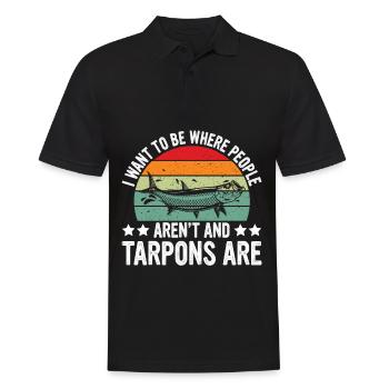 Unique design for tarpon fishing enthusiasts - Men's Polo Shirt - black - Front - Kai (181cm)