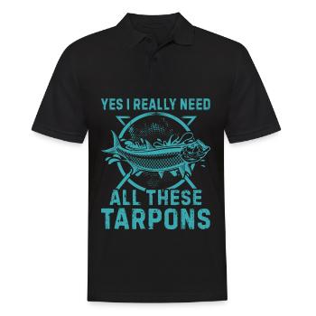 Tarpon Fishing Fishing Fisherman Anglers - Männer Poloshirt - Schwarz - Vorne - Kai (181cm)