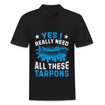 Tarpon Pêche Pêche Pêcheur Pêcheurs - Polo Homme - noir - Devant - Kai (181cm)