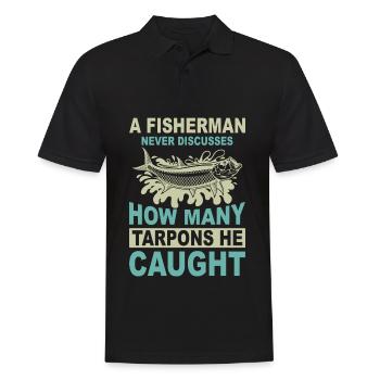 Tarpon Fishing Fishing Fisherman Anglers - Männer Poloshirt - Schwarz - Vorne - Kai (181cm)