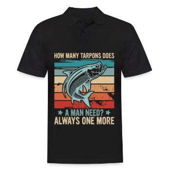 Tarpon Fishing Freshwater Fish Species Fishing - Men's Polo Shirt - black - Front - Kai (181cm)