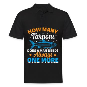 Tarpon Fishing Freshwater Fish Species Fishing - Men's Polo Shirt - black - Front - Kai (181cm)