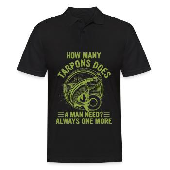 Tarpon Fishing Freshwater Fish Species Fishing - Men's Polo Shirt - black - Front - Kai (181cm)