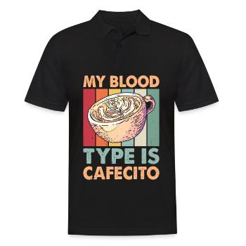Spanisches Kaffeedesign „cafecito & Concha Lovers“ - Männer Poloshirt - Schwarz - Vorne - Kai (181cm)