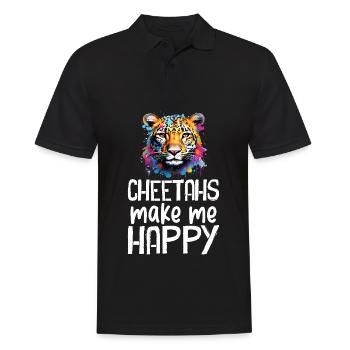 Leopard Portrait Animal - Men's Polo Shirt - black - Front - Kai (181cm)