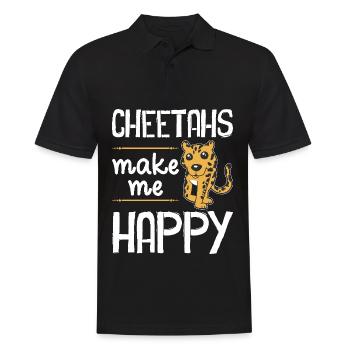 Leopard Portrait Animal - Men's Polo Shirt - black - Front - Kai (181cm)