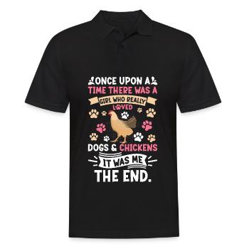 Poulets fermiers Éleveur Poulet Welsumer - Polo Homme - noir - Devant - Kai (181cm)