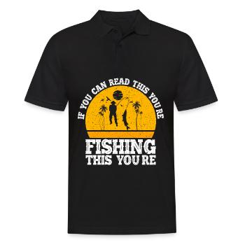 Fischer Fischen Angler Sportangler - Männer Poloshirt - Schwarz - Vorne - Kai (181cm)