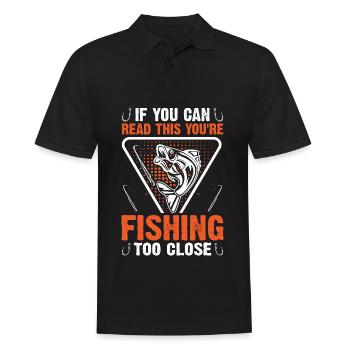 Fischer Fischen Angler Sportangler - Männer Poloshirt - Schwarz - Vorne - Kai (181cm)
