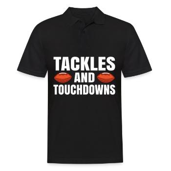 American Football Herren Football Player Kinder - Männer Poloshirt - Schwarz - Vorne - Kai (181cm)