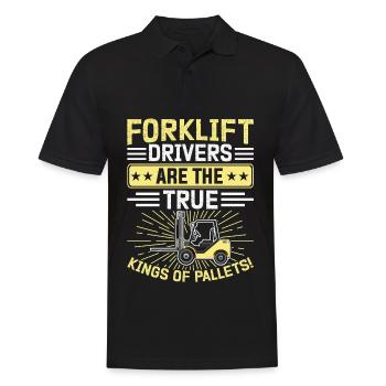 Staplerfahrer Gabelstapler Lagerarbeiter Logistik - Männer Poloshirt - Schwarz - Vorne - Kai (181cm)