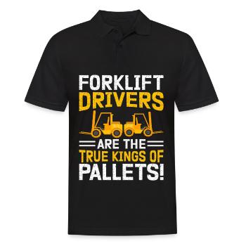 Staplerfahrer Gabelstapler Lagerarbeiter Logistik - Männer Poloshirt - Schwarz - Vorne - Kai (181cm)