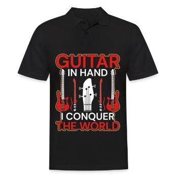 Acoustic Guitar Player Music Band Gitarrist - Männer Poloshirt - Schwarz - Vorne - Kai (181cm)
