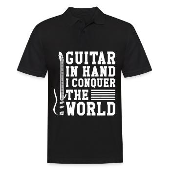 Acoustic Guitar Player Music Band Gitarrist - Männer Poloshirt - Schwarz - Vorne - Kai (181cm)