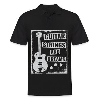 Acoustic Guitar Player Music Band Gitarrist - Männer Poloshirt - Schwarz - Vorne - Kai (181cm)