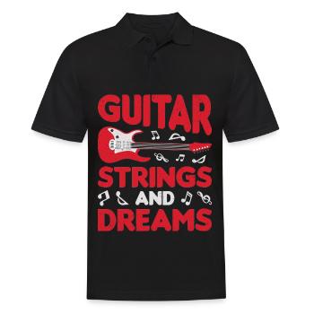 Acoustic Guitar Player Music Band Gitarrist - Männer Poloshirt - Schwarz - Vorne - Kai (181cm)