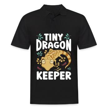 Leopardengecko Dinosaurier Lustige Leopard Gecko - Männer Poloshirt - Schwarz - Vorne - Kai (181cm)