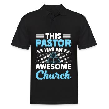 Priester Pfarrer Geschenk für Christen - Männer Poloshirt - Schwarz - Vorne - Kai (181cm)