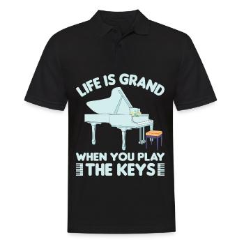 Piano Klavier Pianiste - Polo Homme - noir - Devant - Kai (181cm)