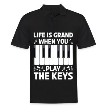 Piano Klavier Pianiste - Polo Homme - noir - Devant - Kai (181cm)