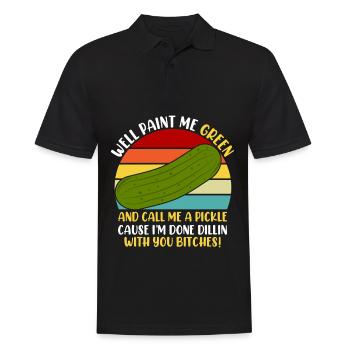Cucumber cucumber saying for cucumber lovers - Men's Polo Shirt - black - Front - Kai (181cm)