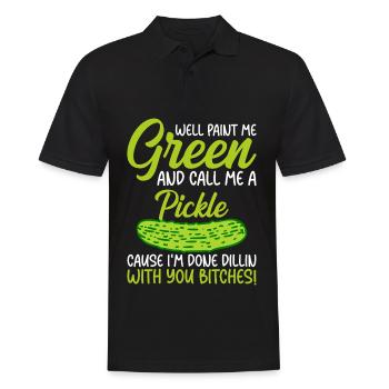 Cucumber cucumber saying for cucumber lovers - Men's Polo Shirt - black - Front - Kai (181cm)