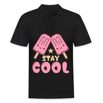 Glace d’été Popsicle Drôle Crème Glacée Plage Pool Party - Polo Homme - noir - Devant - Kai (181cm)