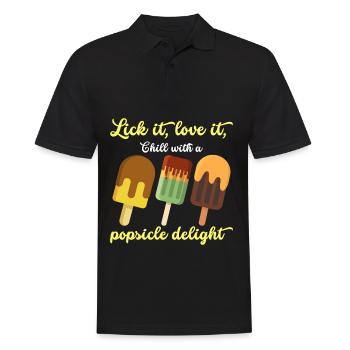 Glace d’été Popsicle Drôle Crème Glacée Plage Pool Party - Polo Homme - noir - Devant - Kai (181cm)