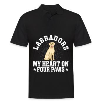Propriétaire d’un labrador retriever américain Papa de laboratoire noir - Polo Homme - noir - Devant - Kai (181cm)
