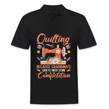 Machine à coudre Couette Couette Mamie Quilter Couture - Polo Homme - noir - Devant - Kai (181cm)
