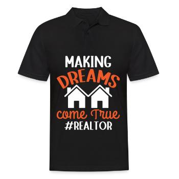 Immobilienmakler Makler Immobilien - Männer Poloshirt - Schwarz - Vorne - Kai (181cm)